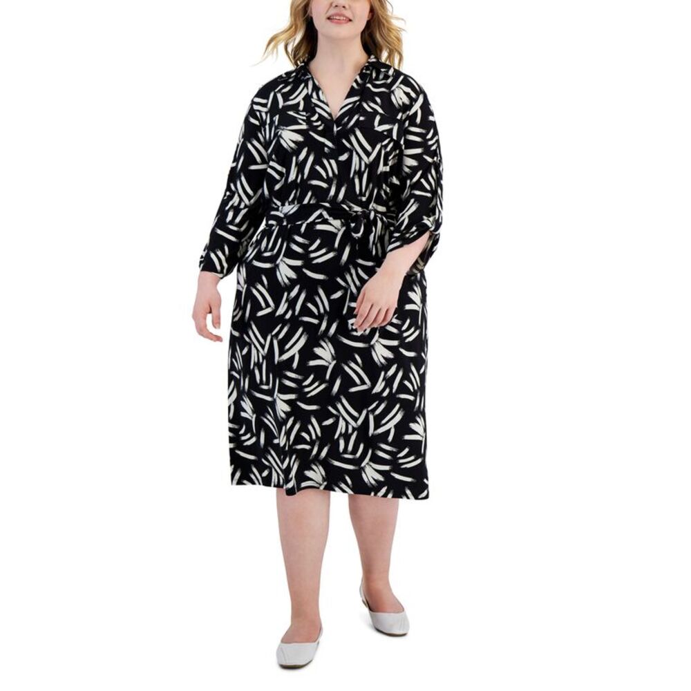 Alfani Plus Size Printed Shirtdress